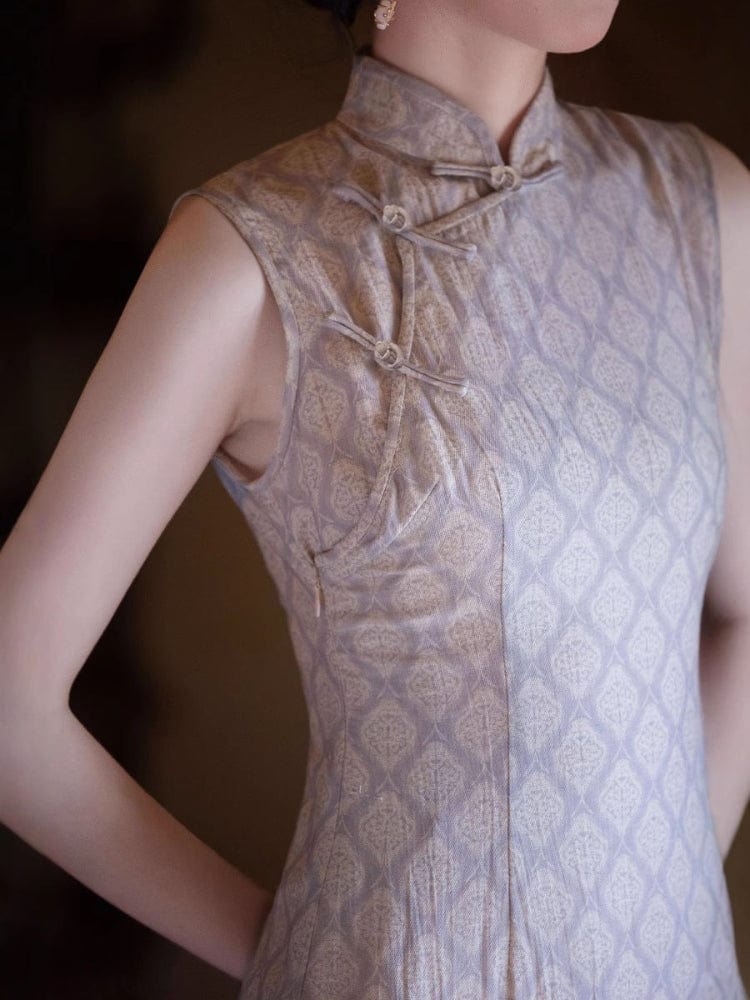 Beth and Brian Qipao-JLM Chinese retro style, cotton mid-length Cheongsam