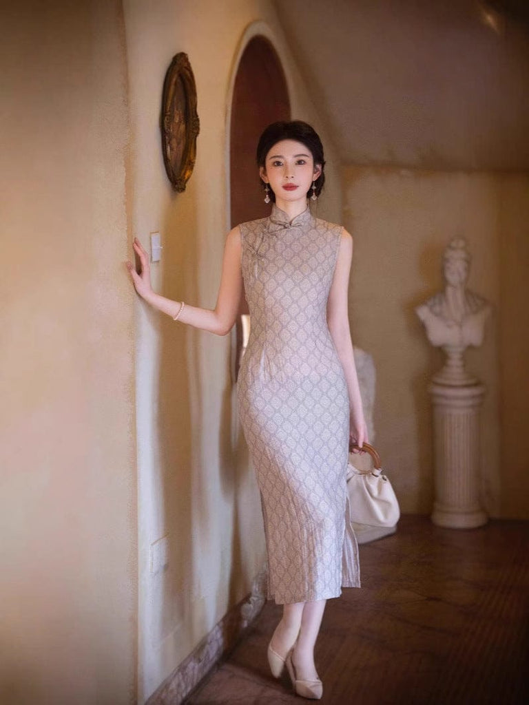 Beth and Brian Qipao-JLM Chinese retro style, cotton mid-length Cheongsam