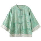 Beth and Brian Qipao-SS Loose-Fitting, green Qipao Top with flared sleeves