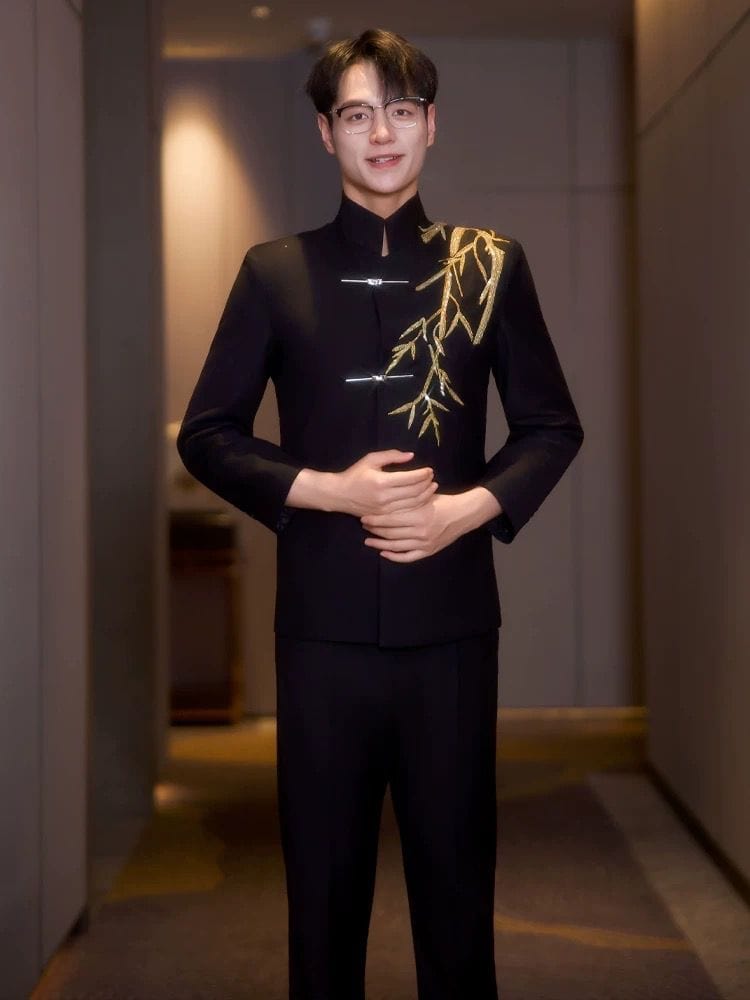 Beth and Brian Qipao-YLS Xiuhe Groom Outfit – Chinese Tang Suit & Zhongshan Jacket Set
