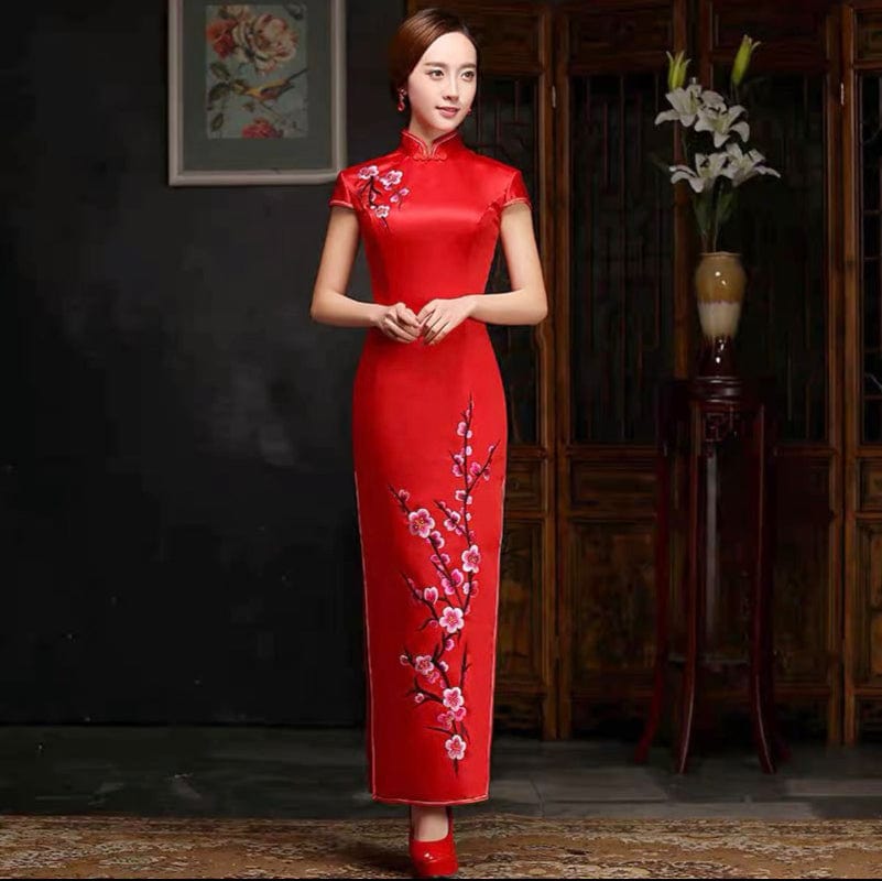 Beth and Brian Qipao-GYG Chinese Sequins prom dress, Triacetate Chinese evening Cheongsam