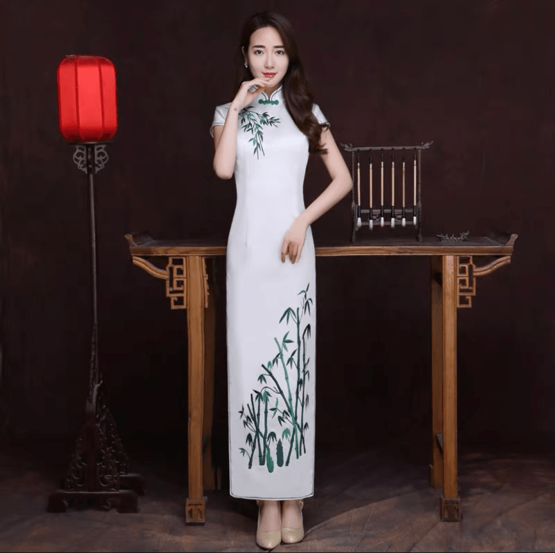 Beth and Brian Qipao-GYG Chinese Sequins prom dress, Triacetate Chinese evening Cheongsam