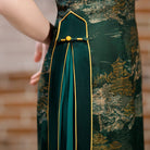 Beth and Brian Qipao-MY Old Shanghai style, plus size, red&green long Ao dai