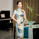 Beth and Brian Qipao-FRY Plus size, floral pattern, midi Cheongsam