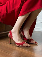 Beth and Brian Qipao-DC Chinese Bridal Heels, Qun Kwa heels, Tea Ceremony Shoes