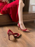 Beth and Brian Qipao-DC Chinese Bridal Heels, Qun Kwa heels, Tea Ceremony Shoes