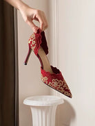 Beth and Brian Qipao-DC Chinese Bridal Heels, Qun Kwa heels, Tea Ceremony Shoes