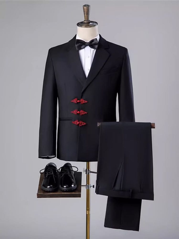 Beth and Brian Qipao-YHZ Men’s Photography Studio tang suit set, Suzhou Style Traditional Frog Button Outfit