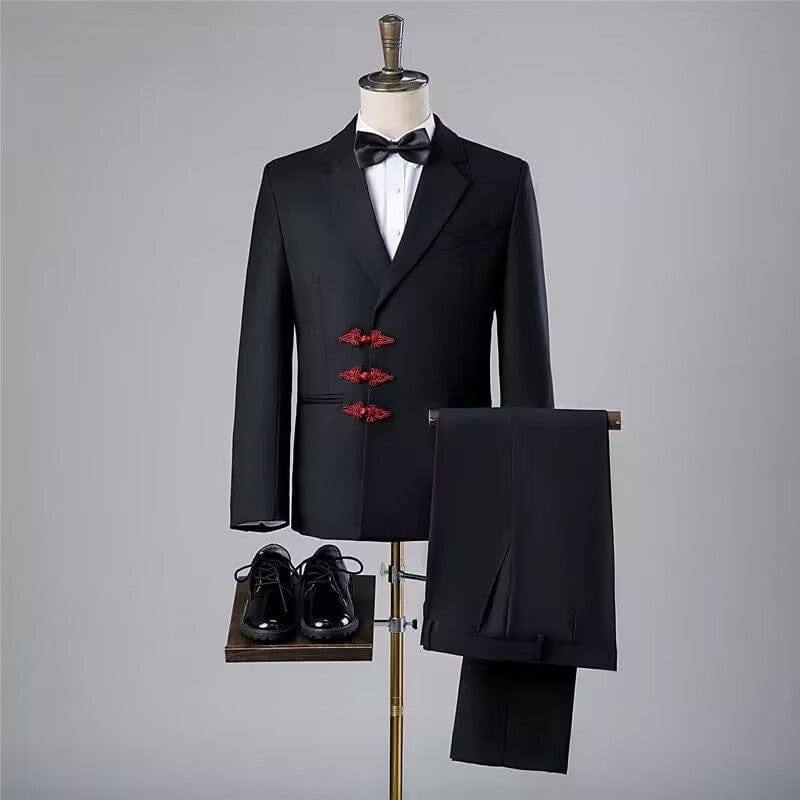 Beth and Brian Qipao-YHZ Men’s Photography Studio tang suit set, Suzhou Style Traditional Frog Button Outfit