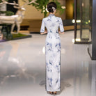 Beth and Brian Qipao-QCYJ Floral pattern, plus size long Cheongsam for mother