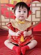 Beth and Brian Qipao-JNF Chinese outfit for baby, floral pattern baby Tang Jumpsuit