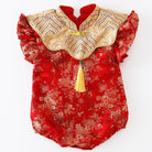 Beth and Brian Qipao-JNF Chinese outfit for baby, floral pattern baby Tang Jumpsuit