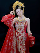 Beth and Brian Qipao- OSMY Hand made, Tub top embroidery Qipao set, luxury Qipao set