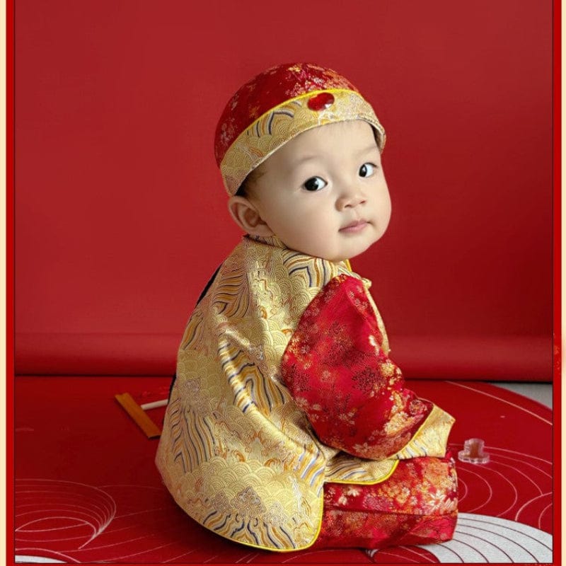 Beth and Brian Qipao-DD Chinese outfit for baby, imperial style baby Tang Suit set
