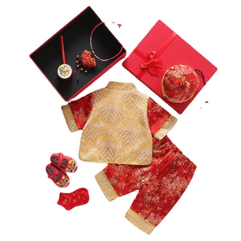 Beth and Brian Qipao-DD Chinese outfit for baby, imperial style baby Tang Suit set