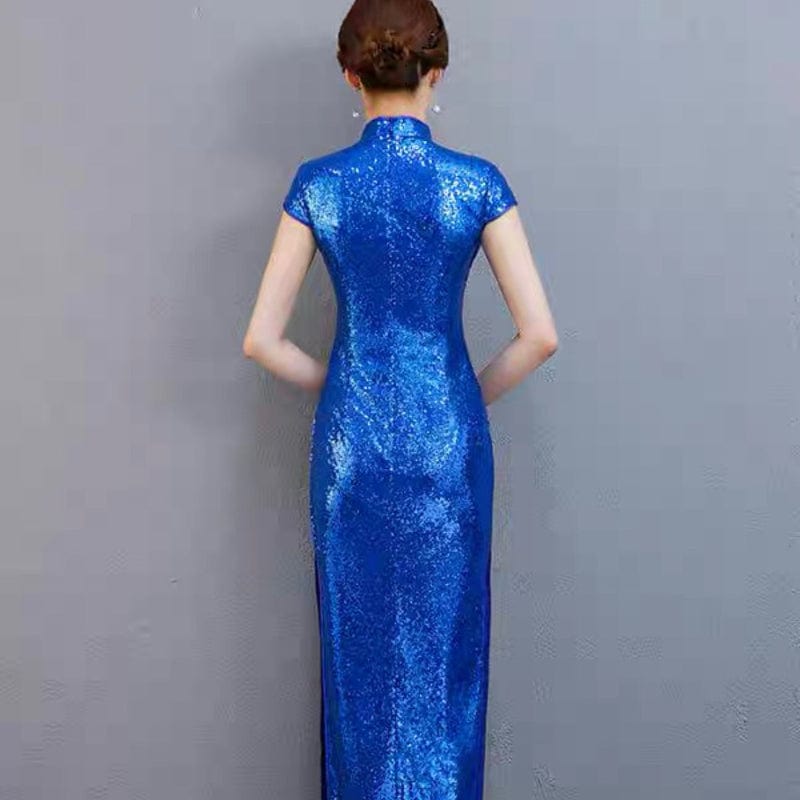 Beth and Brian Qipao-GYG Chinese Sequins prom dress, Sequins Chinese evening Cheongsam