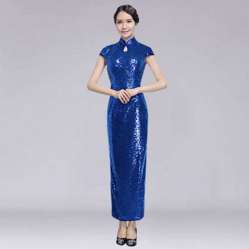 Beth and Brian Qipao-GYG Chinese Sequins prom dress, Sequins Chinese evening Cheongsam