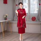 Beth and Brian Qipao-DL Fall collection, water drop collar, plus size midi Cheongsam