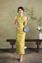 Beth and Brian Qipao-Exclusivedesigner Exclusive designer collection, wave pattern, water drop collar long Qipao