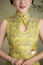 Beth and Brian Qipao-Exclusivedesigner Exclusive designer collection, wave pattern, water drop collar long Qipao