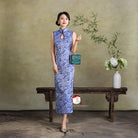 Beth and Brian Qipao-Exclusivedesigner Exclusive designer collection, blue and white porcelain long Qipao