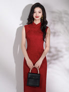 Beth and Brian Qipao-LSB New Chinese style(新中式), sleeveless wedding midi Cheongsam