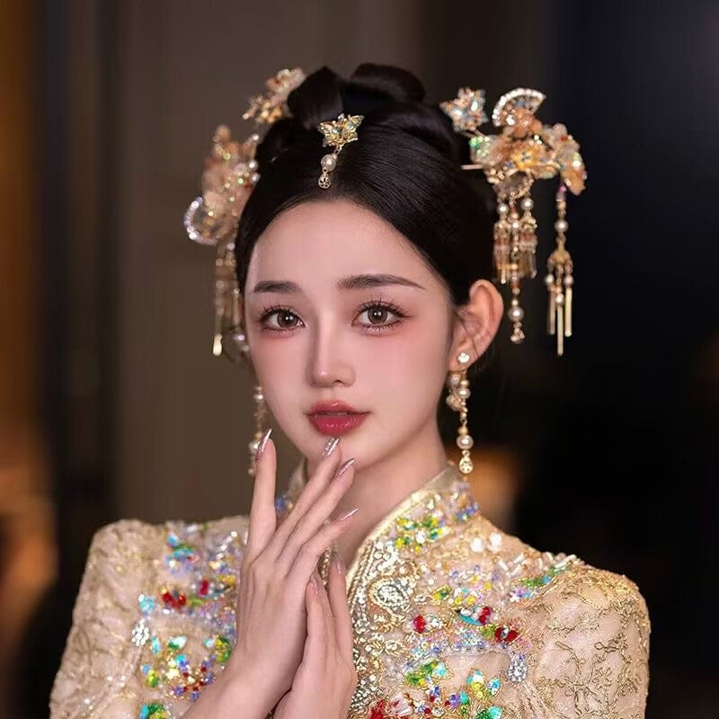 Beth and Brian Qipao-YQN Traditional Chinese bridal headwear set