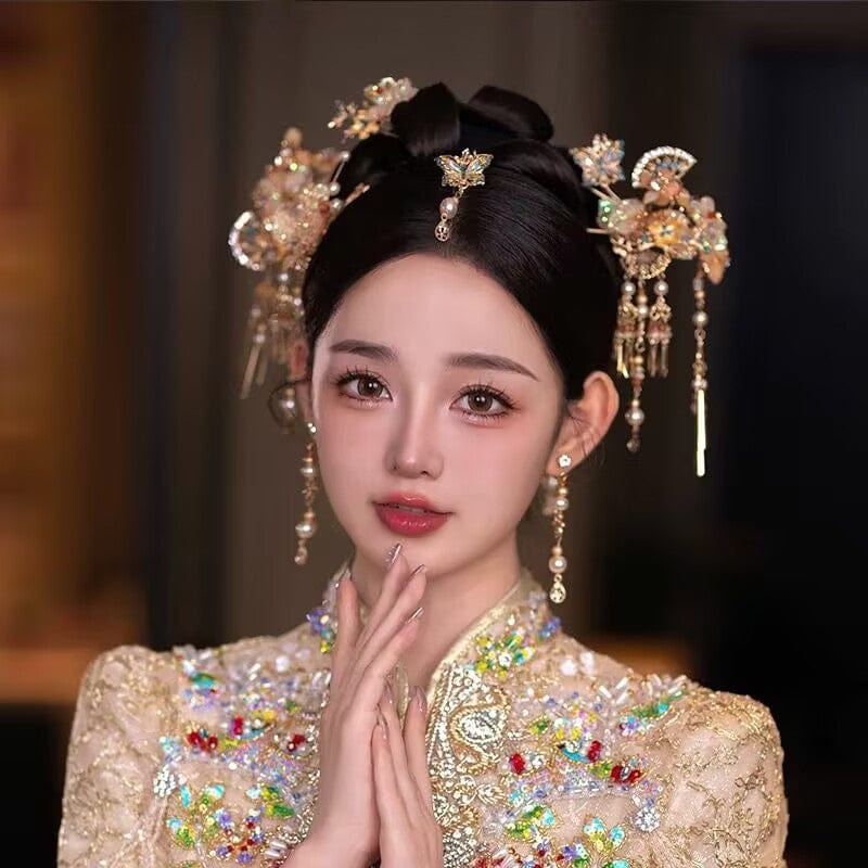 Beth and Brian Qipao-YQN Traditional Chinese bridal headwear set