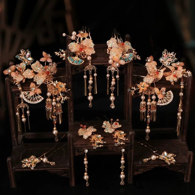 Beth and Brian Qipao-YQN Traditional Chinese bridal headwear set