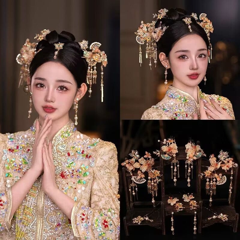 Beth and Brian Qipao-YQN Traditional Chinese bridal headwear set