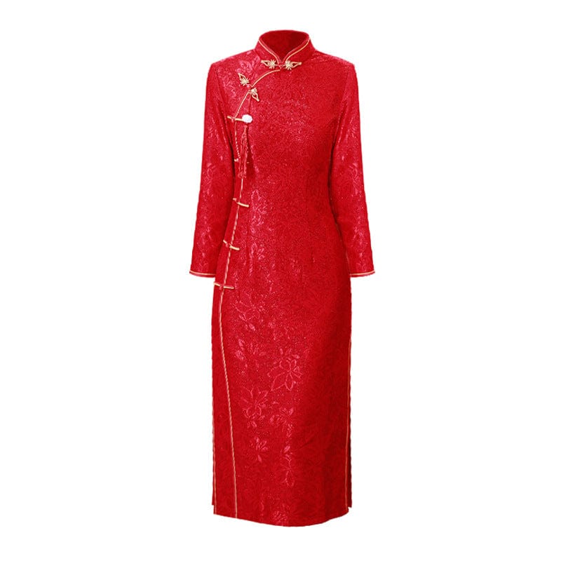 Beth and Brian Qipao-ANSL Fall and winter collection, plus size, wedding midi Cheongsam