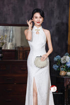 Beth and Brian Qipao - Exclusive Exclusive designer collection, lace fishtail Qipao