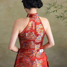 Beth and Brian Qipao-Exclusivedesigner Exclusive designer collection, Thousands Miles of Mountains and Rivers midi Qipao