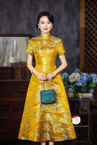 Beth and Brian Qipao-Exclusivedesigner Exclusive designer collection,Thousands Miles of Mountains and Rivers midi cheongsam