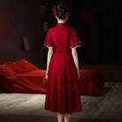 Beth and Brian Qipao-FD Floral pattern, lace mid-length&long A-line Cheongsam