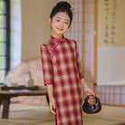 Beth and Brian Qipao-XYG Children Qipao dress, plaid pattern Qipao dress for little girls