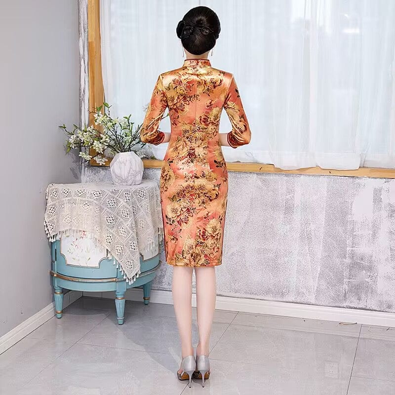 Beth and Brian Qipao-FS Cheongsam for Mother, Elegant Winter Warm Qipao Dress