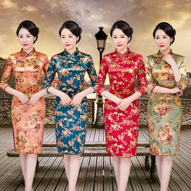 Beth and Brian Qipao-FS Cheongsam for Mother, Elegant Winter Warm Qipao Dress