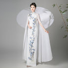 Beth and Brian Qipao-XYS Sleeveless, white long Cheongsam for prom