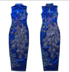 Beth and Brian Qipao-MYD Peacock embroidery, prom long Cheongsam