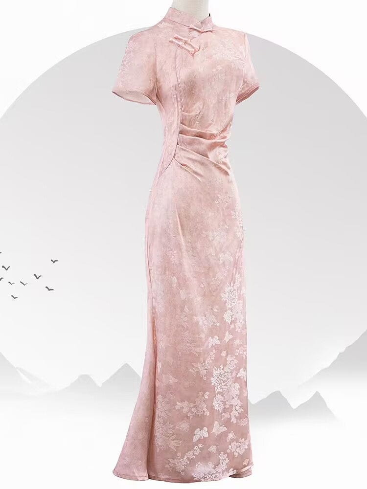 Beth and Brian Qipao-KB Mermaid jacquard midi Cheongsam