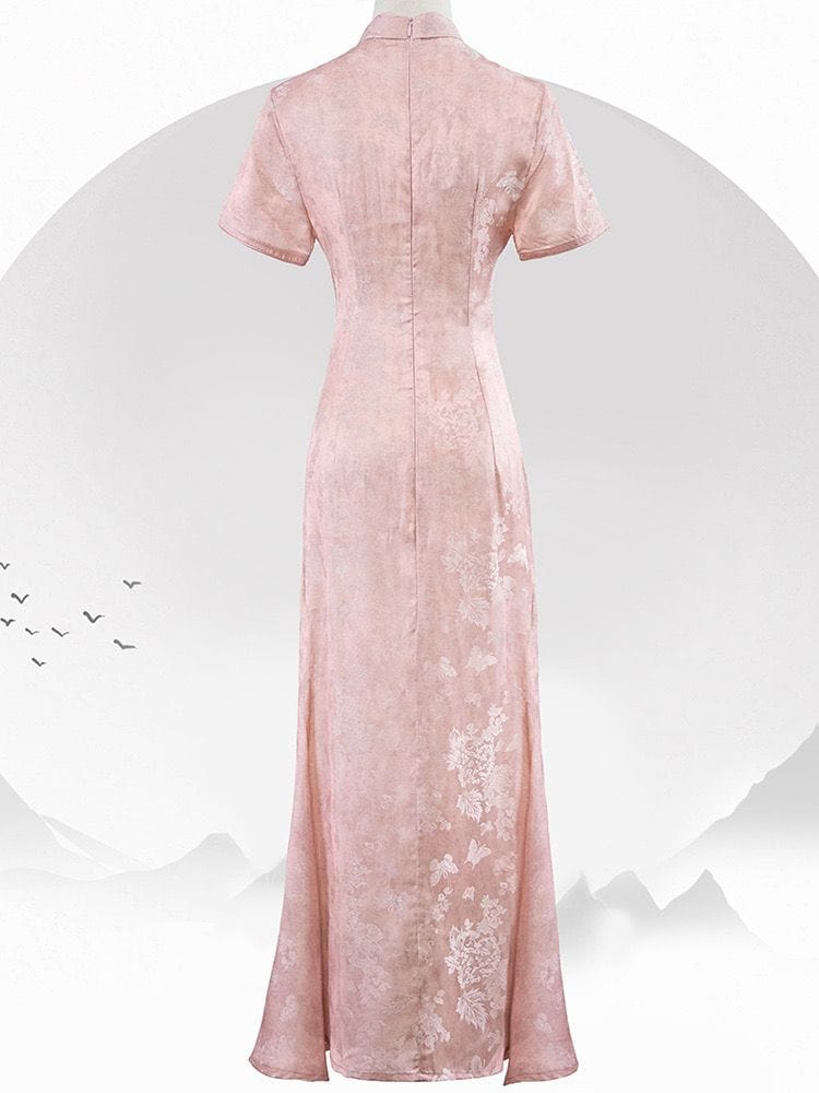 Beth and Brian Qipao-KB Mermaid jacquard midi Cheongsam