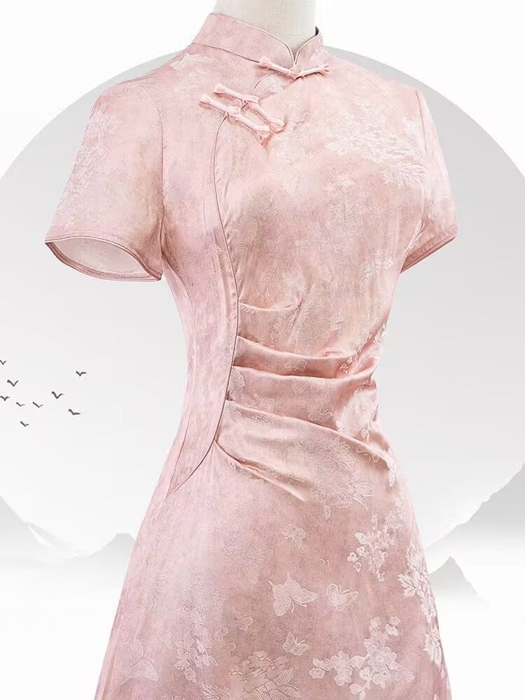 Beth and Brian Qipao-KB Mermaid jacquard midi Cheongsam