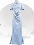 Beth and Brian Qipao-KB Floral pattern, jacquard fabric, mermaid midi Cheongsam