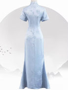 Beth and Brian Qipao-KB Floral pattern, jacquard fabric, mermaid midi Cheongsam