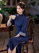 Beth and Brian Qipao-JN Fall collection, Butterfly pattern, jacquard midi Cheongsam