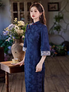 Beth and Brian Qipao-JN Fall collection, Butterfly pattern, jacquard midi Cheongsam