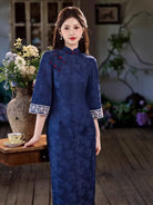 Beth and Brian Qipao-JN Fall collection, Butterfly pattern, jacquard midi Cheongsam