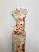 Beth and Brian Qipao-DBN New Chinese style (新中式), floral pattern midi Cheongsam