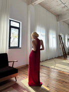 Beth and Brian Qipao-GSH New Chinese style (新中式), halter fishtail Cheongsam